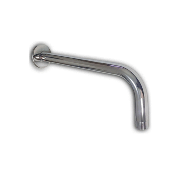BRAZO METALICO CROMADO P/LLUVIA 90º 40cm C/ROSETA (JM)